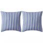 Preview: ARDEBO.de - Gartenkissen 2 Stk. Streifenmuster 45 x 45 cm Marineblau