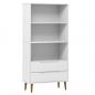 Preview: Bücherregal MOLDE Weiß 85x35x170,5 cm Massivholz Kiefer