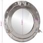Preview: Bullaugen-Spiegel Wandmontage Ø38 cm Aluminium und Glas
