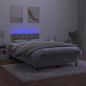 Preview: Boxspringbett mit Matratze & LED Hellgrau 120x190 cm Samt