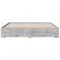 Preview: Bettgestell mit Schubladen Betongrau 180x200 cm Holzwerkstoff