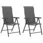 Preview: Gartenstühle 2 Stk. Klappbar Grau Poly Rattan