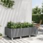 Preview: ARDEBO.de - Pflanzkasten mit Rollen Hellgrau 150x80x54 cm PP