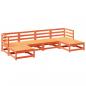 Preview: 6-tlg. Garten-Sofagarnitur Wachsbraun Massivholz Kiefer