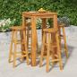 Preview: ARDEBO.de - 5-tlg. Gartenbar-Set Massivholz Akazie