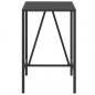 Preview: Bartisch mit Glasplatte Schwarz 70x70x110 cm Poly Rattan