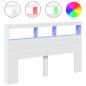 Preview: LED-Kopfteil mit Ablagen Weiß 160x17x102 cm
