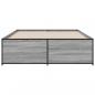 Preview: Bettgestell Grau Sonoma 135x190 cm Holzwerkstoff und Metall