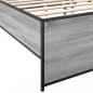 Preview: Bettgestell Grau Sonoma 135x190 cm Holzwerkstoff und Metall