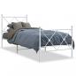 Preview: ARDEBO.de - Bettgestell mit Kopf- und Fußteil Metall Weiß 80x200 cm