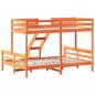 Preview: Etagenbett 80x200/140x200 cm Wachsbraun Massivholz Kiefer