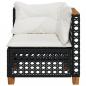 Preview: Garten-Ecksofa mit Kissen Schwarz Poly Rattan