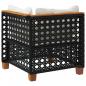 Preview: Garten-Ecksofa mit Kissen Schwarz Poly Rattan