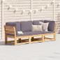 Preview: 3-tlg. Garten-Lounge-Set mit Kissen Massivholz Akazie