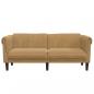 Preview: 2-Sitzer Sofa Braun Kunstleder Wildleder-Optik