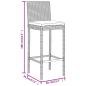 Preview: ARDEBO.de - 5-tlg. Gartenbar-Set mit Kissen Schwarz Poly Rattan