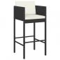 Preview: ARDEBO.de - 5-tlg. Gartenbar-Set mit Kissen Schwarz Poly Rattan