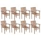 Preview: ARDEBO.de - Stapelbare Gartenstühle 8 Stk. Massivholz Teak