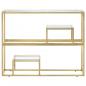 Preview: Konsolentisch Golden Edelstahl und Hartglas