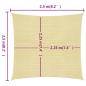 Preview: Sonnensegel 160 g/m² Beige 2,5x2,5 m HDPE