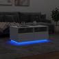 Preview: Couchtisch mit LED-Leuchten Weiß 90x49x40 cm