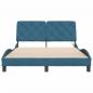 Preview: Bettgestell mit LED-Leuchten Blau 140x200 cm Samt