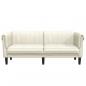 Preview: Sofa 2-Sitzer Creme Samt