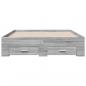 Preview: Bettgestell mit Schubladen Grau Sonoma 140x190 cm Holzwerkstoff