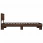 Preview: Bettgestell Braun Eichen-Optik 100x200 cm Holzwerkstoff Metall
