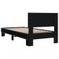 Preview: Bettgestell Schwarz 75x190 cm Holzwerkstoff und Metall