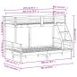 Preview: Etagenbett 80x200/120x200 cm Weiß Massivholz Kiefer