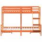 Preview: Etagenbett 80x200/140x200 cm Wachsbraun Massivholz Kiefer