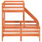 Preview: Etagenbett 90x200/140x200 cm Wachsbraun Massivholz Kiefer