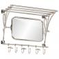 Preview: ARDEBO.de - Wandgarderobe mit Kleiderhaken & Spiegel Aluminium