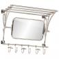 Preview: Wandgarderobe mit Kleiderhaken & Spiegel Aluminium