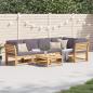 Preview: ARDEBO.de - 6-tlg. Garten-Lounge-Set mit Kissen Massivholz Akazie