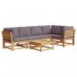 Preview: 6-tlg. Garten-Lounge-Set mit Kissen Massivholz Akazie