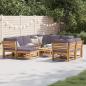 Preview: ARDEBO.de - 10-tlg. Garten-Lounge-Set mit Kissen Massivholz Akazie