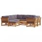 Preview: 10-tlg. Garten-Lounge-Set mit Kissen Massivholz Akazie