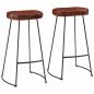 Preview: ARDEBO.de - Gavin-Barhocker 2 Stk. Dunkelbraun 44x37,5x78 cm