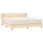 Preview: Boxspringbett mit Matratze Creme 160x200 cm Stoff