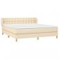 Preview: Boxspringbett mit Matratze Creme 160x200 cm Stoff