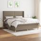 Preview: ARDEBO.de - Boxspringbett mit Matratze Taupe 180x200 cm Stoff