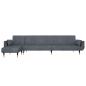 Preview: Schlafsofa in L-Form Dunkelgrau 275x140x70 cm Samt