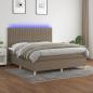 Preview: ARDEBO.de - Boxspringbett mit Matratze & LED Taupe 160x200 cm Stoff