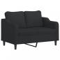 Preview: 2-Sitzer-Sofa mit Zierkissen Schwarz 120 cm Stoff