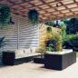 Preview: ARDEBO.de - 8-tlg. Garten-Lounge-Set mit Kissen Poly Rattan Schwarz