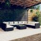 Preview: ARDEBO.de - 11-tlg. Garten-Lounge-Set mit Kissen Schwarz Poly Rattan