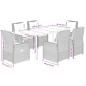Preview: 7-tlg. Garten-Essgruppe mit Kissen Braun Poly Rattan