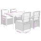 Preview: 5-tlg. Garten-Essgruppe mit Kissen Schwarz Poly Rattan